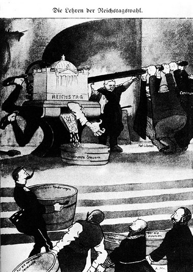 »Wer nicht hören will, muß fühlen« – Karikatur aus dem Wahren Ja... »Wer nicht hören will, muß fühlen« – Karikatur aus dem Wahren Ja...