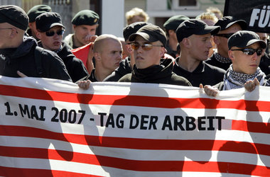 Teilnehmer der Neonazikundgebung am 1. Mai 2007 in Dortmund