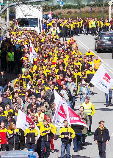 Protestieren statt austragen: Mitarbeiter der Post wam ­Donnerst...