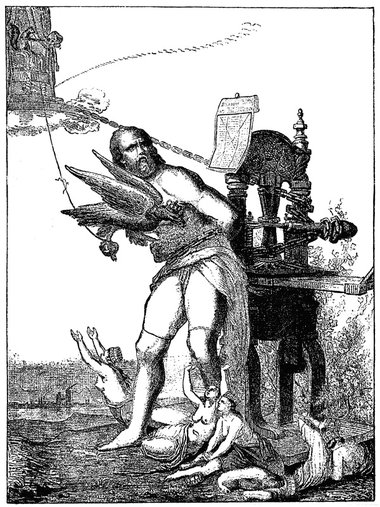 Marx als an die Druckerpresse gefesselter Prome&shy;theus. Eine ...