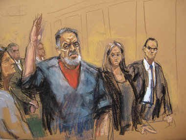 So sah der Gerichtszeichner im Oktober 2012 den Proze&szlig; geg...