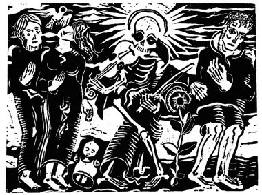 Kurt Schumacher, Totentanz, 1941, Holzschnitt, 16x21 cm