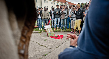 Eisenhüttenstadt, Erstaufnahmestelle für Asylsuchende am 3. Juni...