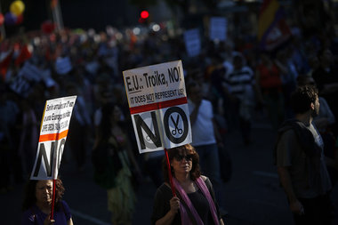 Nein zu Troika und EU: Protestdemonstration am 1. Juni in Madrid...