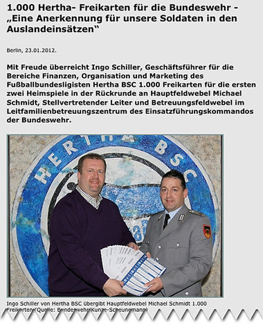 Von der Front in die Fankurve: Hertha BSC vergibt Freikarten Von der Front in die Fankurve: Hertha BSC vergibt Freikarten
