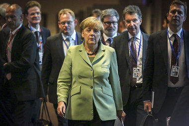 Fast alles durchgesetzt. Bundeskanzlerin Angela Merkel auf dem W...