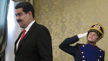 Offensichtlich gut gelaunt: Venezuelas Pr&auml;sident Nicol&aacu...