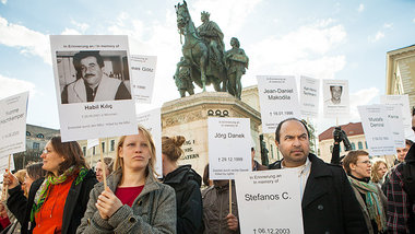 Zeichen der Solidarit&auml;t mit den Angeh&ouml;rigen der NSU-Op...