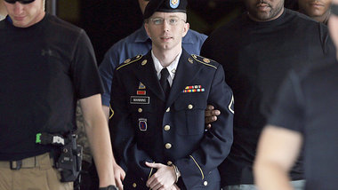 Bradley Manning am Dienstag nach dem Urteilsspruch
