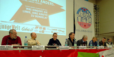 Auf dem Podium: Hermann Schaus, Klaus Steiniger, Andrea Schuhman...