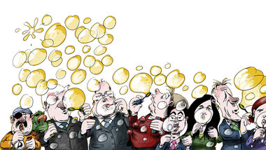 Wer wird denn da am rechten Rand geschnitten? (Cover des Bandes)