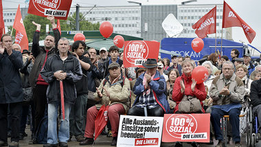 Klare Kante: Wahlkampfabschlu&szlig;kundgebung der Linkspartei a...