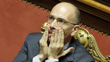 Italiens Ministerpr&auml;sident Enrico Letta w&auml;hrend einer ...