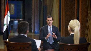 Syriens Pr&amp;auml;sident Baschar Al-Assad, hier am Freitag in ...