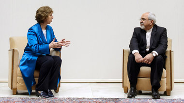 Catherine Ashton und Mohammed Dschawad Sarif am Dienstag in Genf Catherine Ashton und Mohammed Dschawad Sarif am Dienstag in Genf