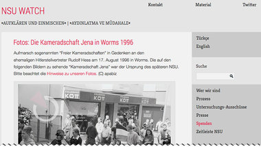 Die Website &raquo;NSU-watch&laquo; dokumentiert auch die Vorges...
