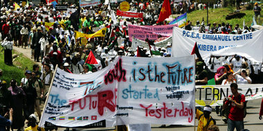 Demonstration zur Eröffnung des 7. Weltsozialforums am 20. Janua...
