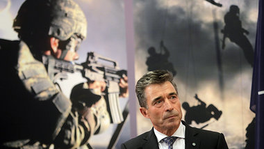 NATO-Generalsekret&auml;r Anders Fogh Rasmussen am Mittwoch vor ...
