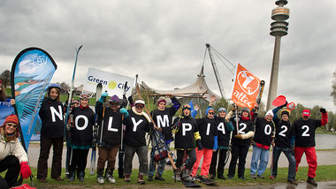 Olympiagegner demonstrierten mit einem Flashmob in M&uuml;nchen ...