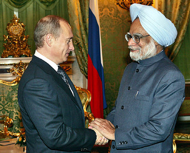 Putin und Singh im Dezember 2005 im Kreml
