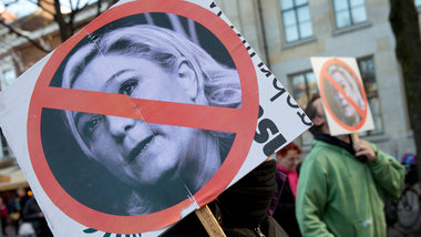 Protestdemonstration gegen Le-Pen-Besuch am Mittwoch in Den Haag Protestdemonstration gegen Le-Pen-Besuch am Mittwoch in Den Haag