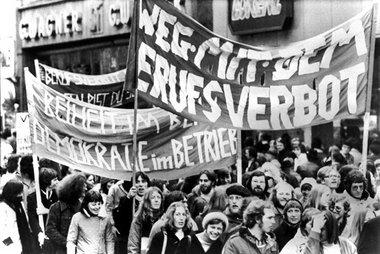 Solidarität mit Betroffenen, wie etwa im Dezember 1975 in Stuttg...