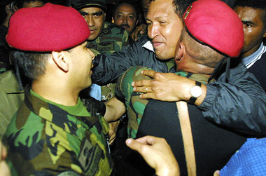 Venezuelas Präsident Hugo Chávez nach dem Putsch gegen ihn am 14... Venezuelas Präsident Hugo Chávez nach dem Putsch gegen ihn am 14...