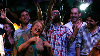 Michelle Bachelet feierte am Sonntag in Santiago de Chile ihren ...