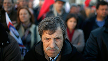 Nicht viel Hoffnung? Teilnehmer einer Protestveranstaltung im No...