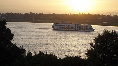 Kaum noch Passagiere: Kreuzfahrtschiff auf dem Nil im Februar 20...
