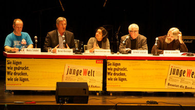 Podiumsdiskussion mit Maria do Socorro Gomes, Monty Schädel, Ber