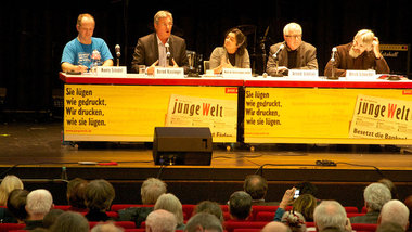 Das Podium von links nach rechts: Monty Schädel, Bernd Riex