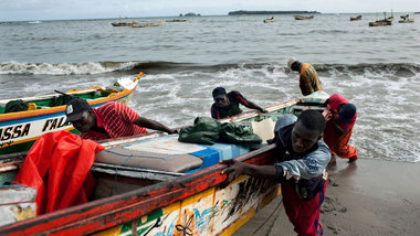 Wichtigste Branche: 600000 Fischer arbeiten in Senegal. Die Fang... Wichtigste Branche: 600000 Fischer arbeiten in Senegal. Die Fang...