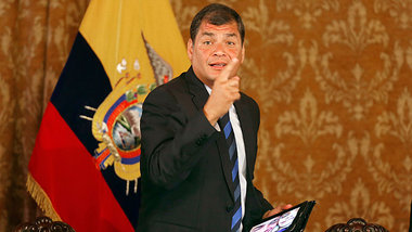Ecuadors Pr&auml;sident Rafael Correa am Mittwoch in Quito