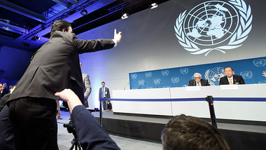 Pressekonferenz mit UN-Generalsekret&auml;r Ban Ki Moon am Mittw...