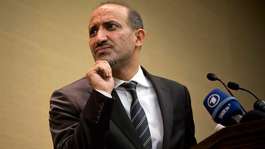 Der Chef der syrischen Oppositionsdelegation, Ahmad Dscharba, am... Der Chef der syrischen Oppositionsdelegation, Ahmad Dscharba, am...