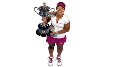 Li Na mit ­Trophäe Li Na mit ­Trophäe
