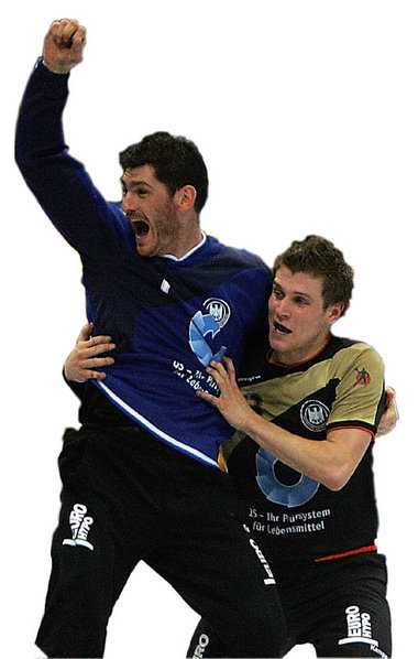 Matchwinner Henning "Fritze" Fritz und Michael Klaus