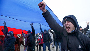 Pro-russische Demonstration gegen die neuen Machthaber in Kiew a...