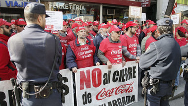 Streik von Coca-Cola-Arbeitern in Madrid (12. M&auml;rz)