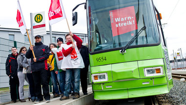 Der Warnstreik stoppte den Nahverkehr am Montag in Braunschweig ...