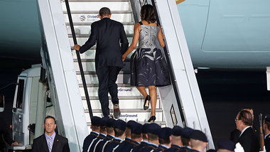 US-Präsident Barack Obama und seine Frau Michelle bei der A... US-Präsident Barack Obama und seine Frau Michelle bei der A...