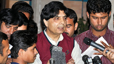 Pakistans Innenminister Chaudhry Nisar Ali Khan am 5. April auf ...