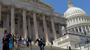 Capitol Building, Sitz des US-Kongresses in Washington: Symbol f...