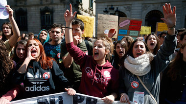 Studentenprotest am 27. März in Barcelona Studentenprotest am 27. März in Barcelona