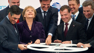 Bild aus besseren Zeiten: Inbetriebnahme der Nord-Stream-Pipelin...