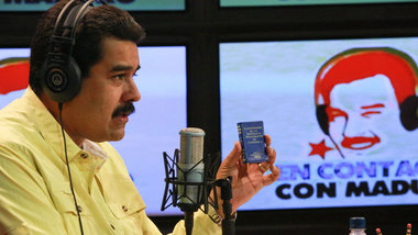 Venezuelas Pr&auml;sident Nicolas Maduro am Dienstag bei seiner ...