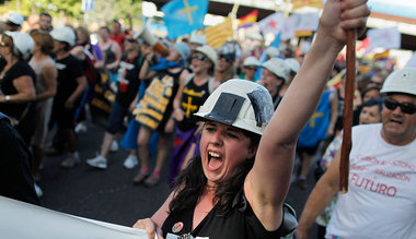 Bergarbeiterprotest am 13. Juli 2013 in Madrid