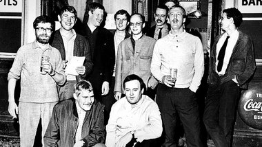 Gruppenbild der Jungmaler (1966). Von links stehend: Franoszek, ...