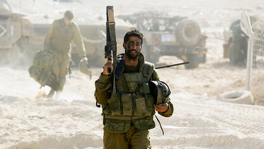 Israelische Soldaten in der N&auml;he der Grenze zum Gazastreife...